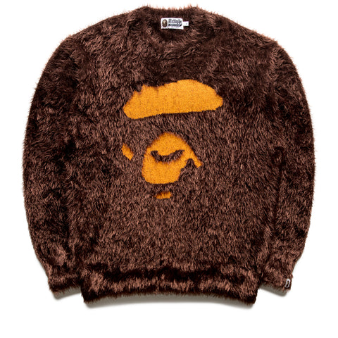 A Bathing Ape Face Shaggy Sweater - Brown