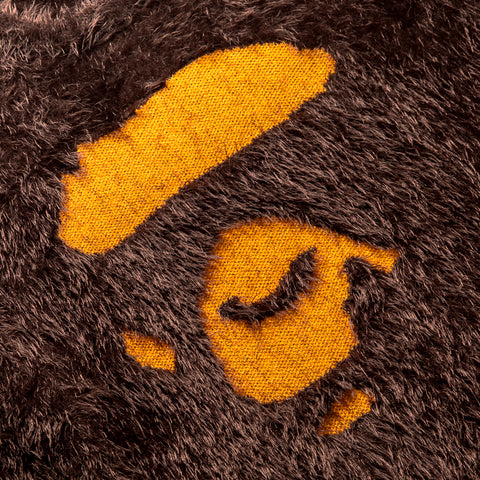 A Bathing Ape Face Shaggy Sweater - Brown