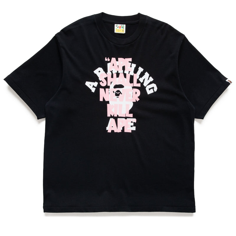 A Bathing Ape Ape Shall Never Kill Ape College Tee - Black