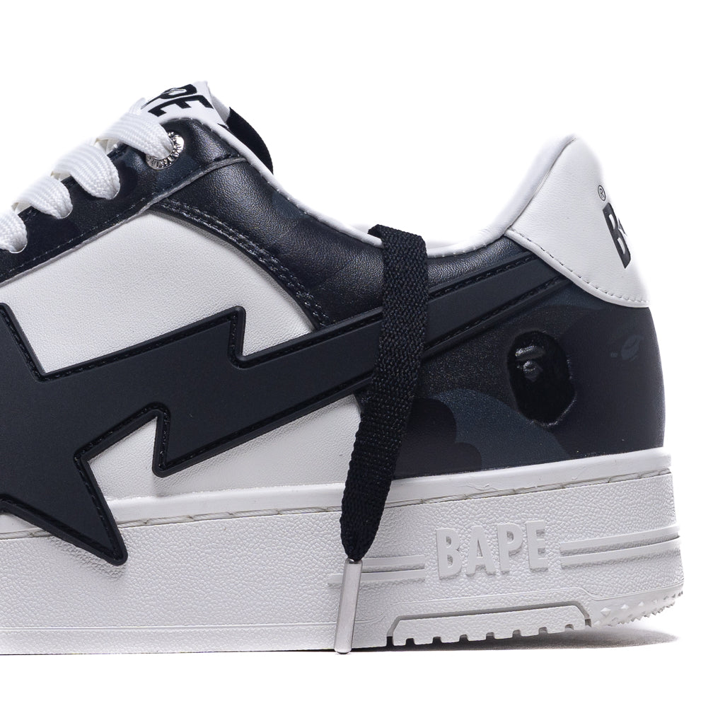 a bathing ape bapesta low m1 white black