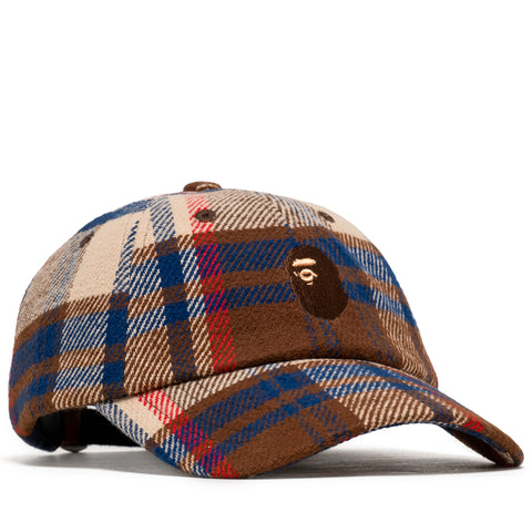 A Bathing Ape Bape Check Panel Strapback - Red