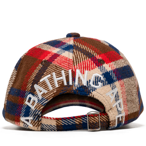 A Bathing Ape Bape Check Panel Strapback - Red