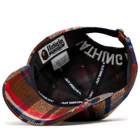 A Bathing Ape Bape Check Panel Strapback - Red