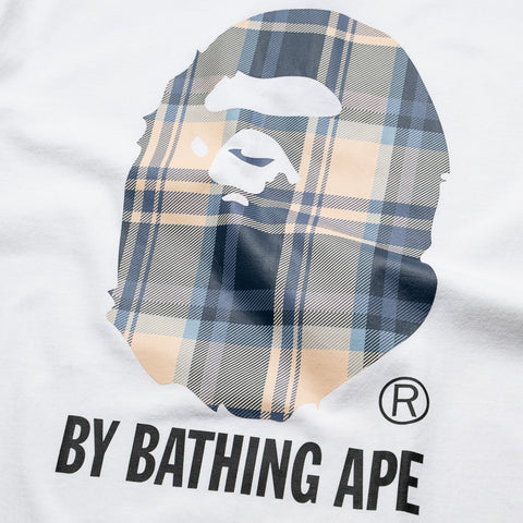 A Bathing Ape Bape Check By Bathing Ape Tee - White/Blue