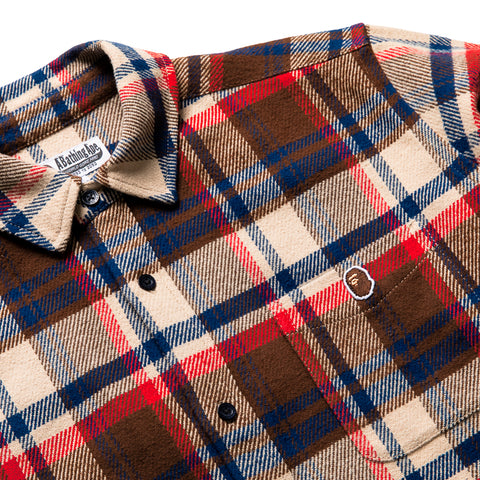 BAPE CHECK SHIRT MENS 1L80-131-001 / Red / L BAPE CHECK SHIRT MENS 1L80-131-001 / Red / L