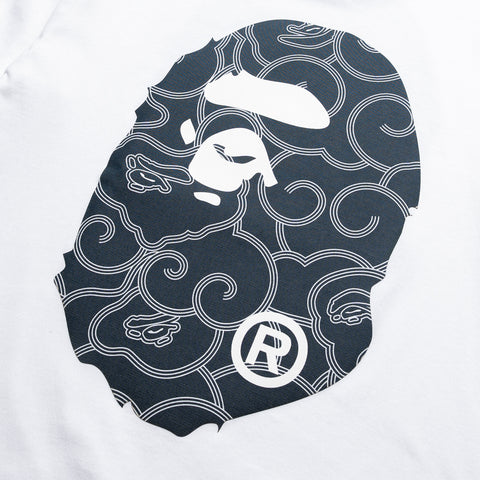 A Bathing Ape Japanese Cloud Camo Big Ape Head Tee - White