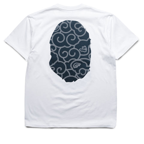 A Bathing Ape Japanese Cloud Camo Big Ape Head Tee - White