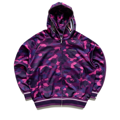 A Bathing Ape Color Camo Shark Hoodie Track Jacket - Purple