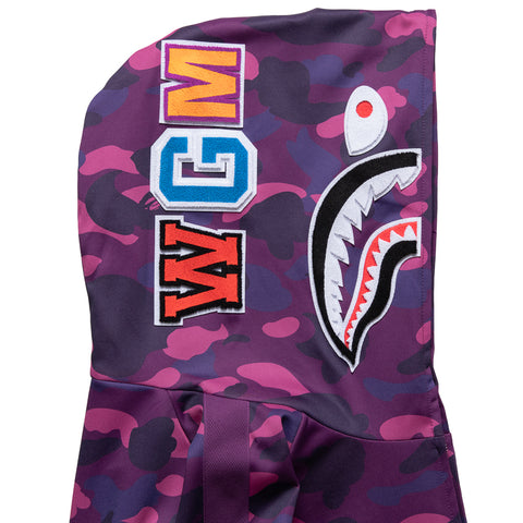 A Bathing Ape Color Camo Shark Hoodie Track Jacket - Purple