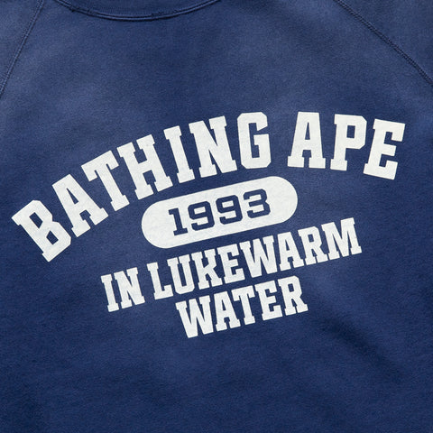 A Bathing Ape Destroy Washed Effect Crewneck - Navy