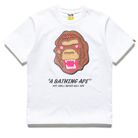 A Bathing Ape Embroidery Style Souvenir Logo Tee - White