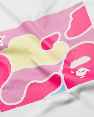 A Bathing Ape Sta Camo Focus Box Tee - White/Pink