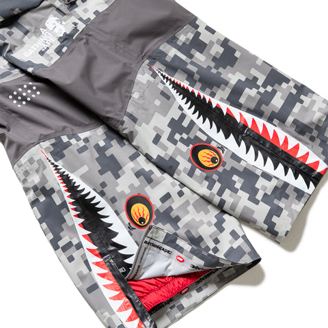 Kazuki Kuraishi x A Bathing Ape Pixelate Camo Shark 3 Layer Overalls - Charcoal