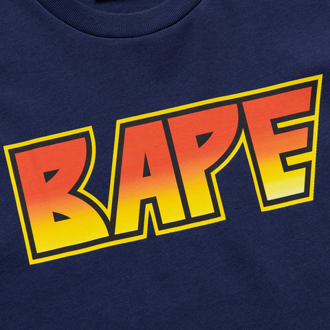 A Bathing Ape Bape Kiss Logo Tee - Navy