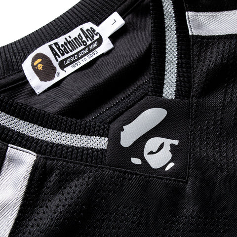 A Bathing Ape Line Camo Jacquard Football Jersey - Black