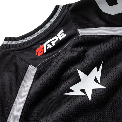 A Bathing Ape Line Camo Jacquard Football Jersey - Black