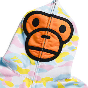 A Bathing Ape Multi Camo Baby Milo Full Zip Hoodie - White