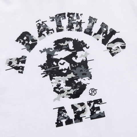 A Bathing Ape Multi Pixel Camo College Tee - White/Black