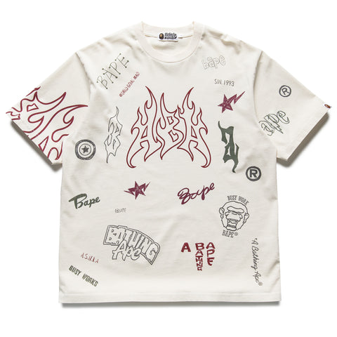 A Bathing Ape Overall Print Tee - Ivory