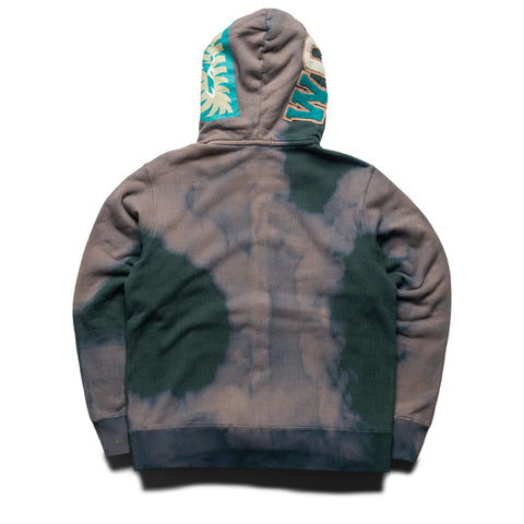 A Bathing Ape Hand Dye Shark Full Zip Hoodie - Green