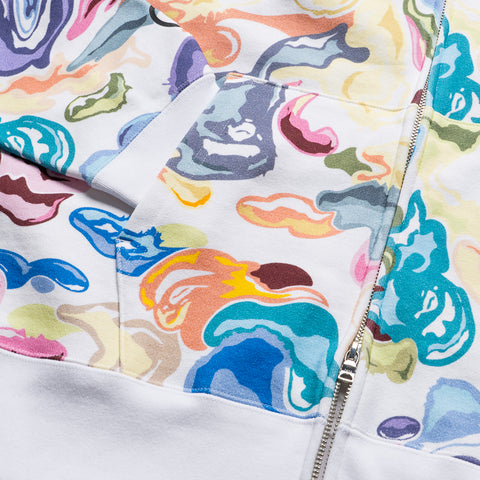 A Bathing Ape Art Camo Shark Full Zip Hoodie - White