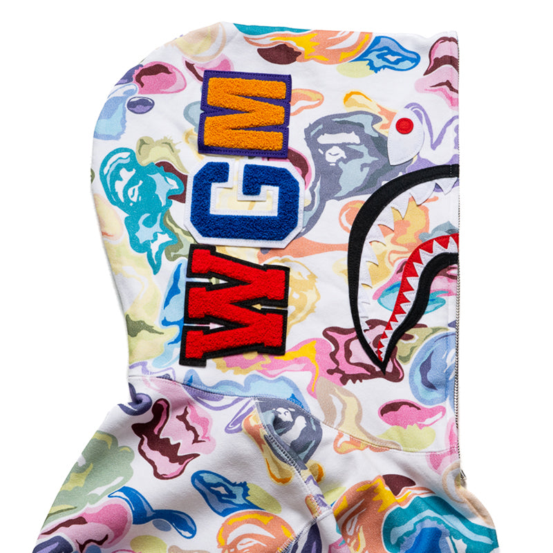トップス A BATHING APE Shark Hoodie White Camo S Sneaker Politics