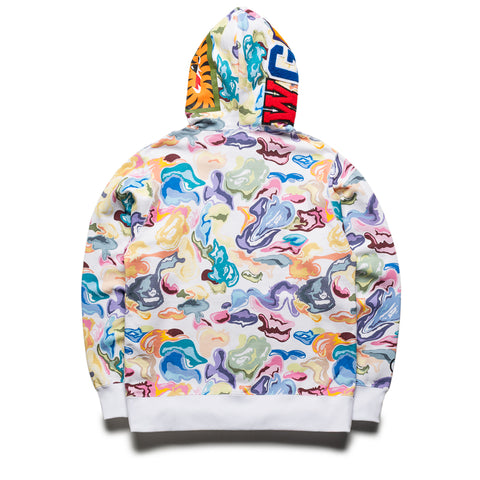 A Bathing Ape Art Camo Shark Full Zip Hoodie - White