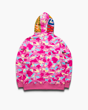 A Bating Ape Sta Camo Shark Full Zip Hoodie - Pink
