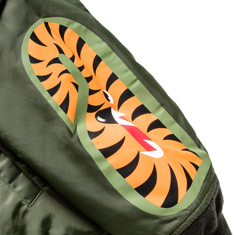 A Bathing Ape Shark MA-1 Bomber Jacket - Olive Drab