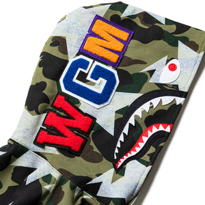 A Bathing Ape Sta Over Print 1st Camo Shark Pullover Hoodie - Green