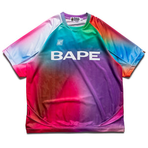 A Bathing Ape Tie Dye Sta Stripe Pattern Football Jersey - Multi