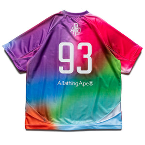 A Bathing Ape Tie Dye Sta Stripe Pattern Football Jersey - Multi