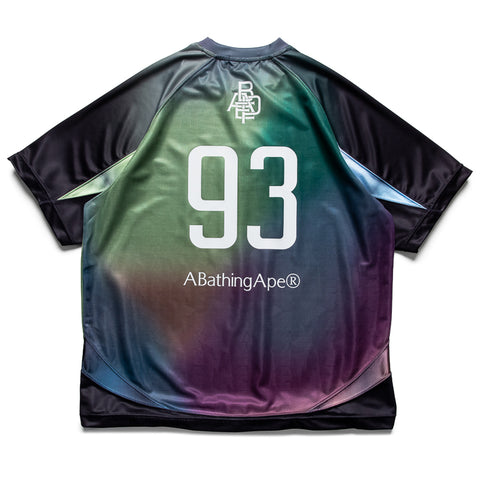 A Bathing Ape Tie Dye Sta Stripe Pattern Football Jersey - Black