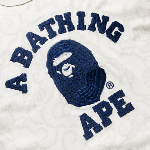 A Bathing Ape Washed Cloud Camo College Tee - Ivory
