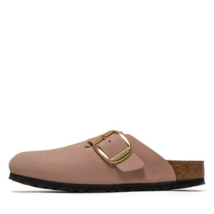 Women's Birkenstock Boston Big Buckle Nubuck - Soft Pink