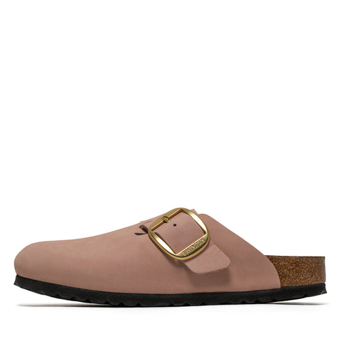 Women's Birkenstock Boston Big Buckle Nubuck - Soft Pink