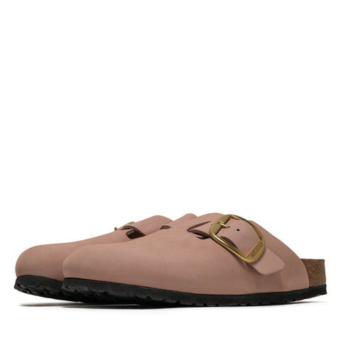 Women's Birkenstock Boston Big Buckle Nubuck - Soft Pink