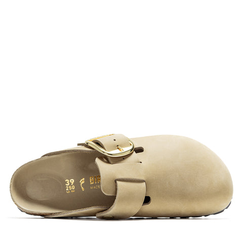 Women's Birkenstock Boston Big Buckle Oiled Leather - Tobacco Brown