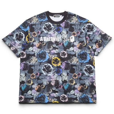 A Bathing Ape Floral Camo Tape Tee - Black