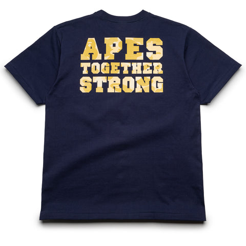 A Bathing Ape Color Camo College ATS Tee - Navy