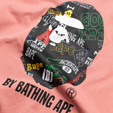 A Bathing Ape Hand Draw Pattern Tee - Pink