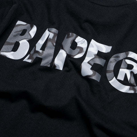 A Bathing Ape Liquid Camo Ape Face Tee - Black