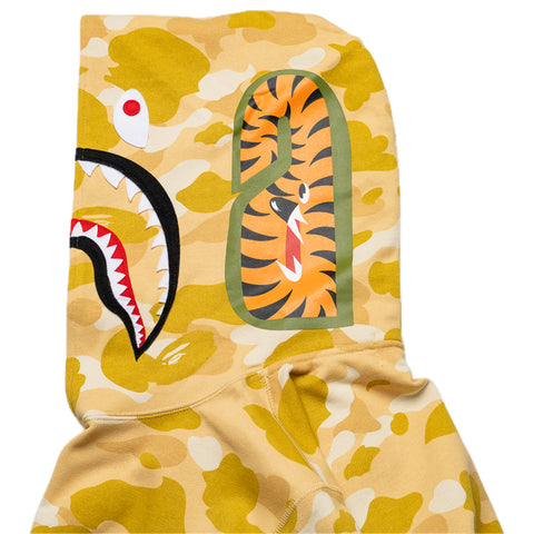 A Bathing Ape Color Camo Shark Pullover Hoodie - Yellow