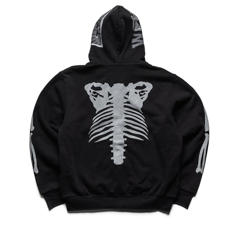 A Bathing Ape Skeleton Shark Heavy Washed Full Zip Hoodie - Black