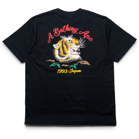 A Bathing Ape Embroidery Style Souvenir Logo Tee - Black