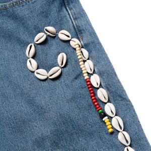 Barriers Worldwide Cowrie Aged Denim Shorts - Indigo