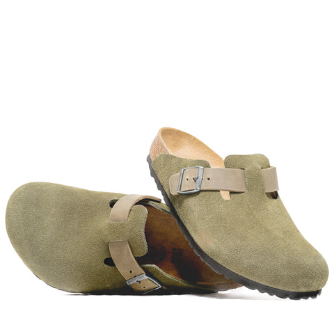 Birkenstock Boston Suede Oiled Leather - Thyme