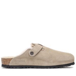 Birkenstock Boston Shearling Suede Shearling - Taupe Sand