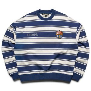 Criminal Damage Striped FC Sweatshirt - Navy/Cream
