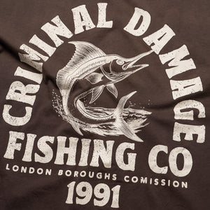 Criminal Damage Fishing Company Tee - Brown